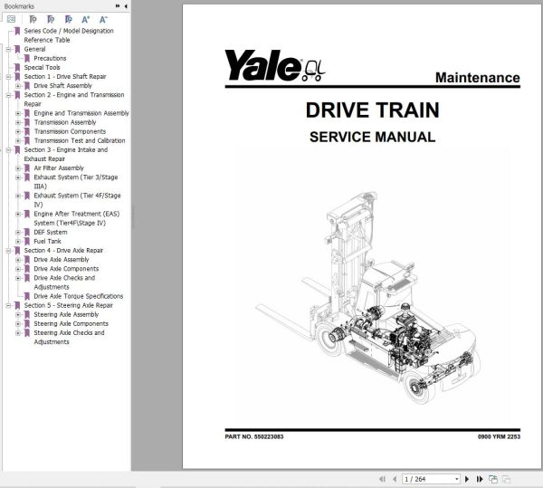 Yale Forklift B674 GDP160EF9 to GDP180EF9 Europe Service Manual 02.2023 1