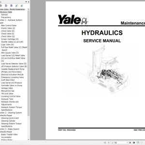 Yale Forklift B674 GDP360EF36 GDP360EF48 Service Manual 02.2023