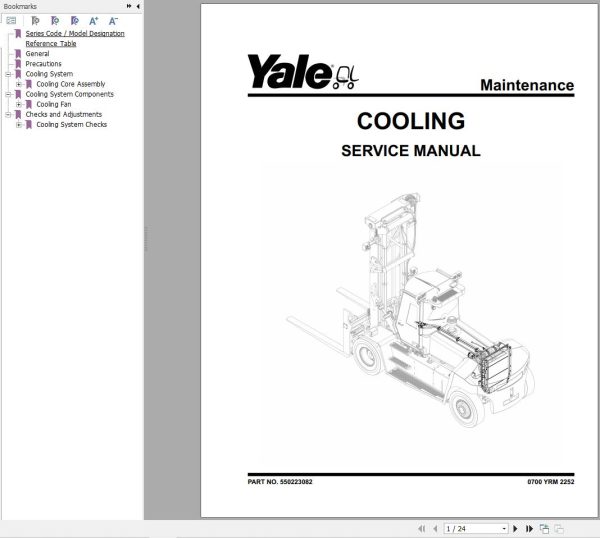 Yale Forklift B674 GDP360EF36 GDP360EF48 Service Manual 02.2023 2