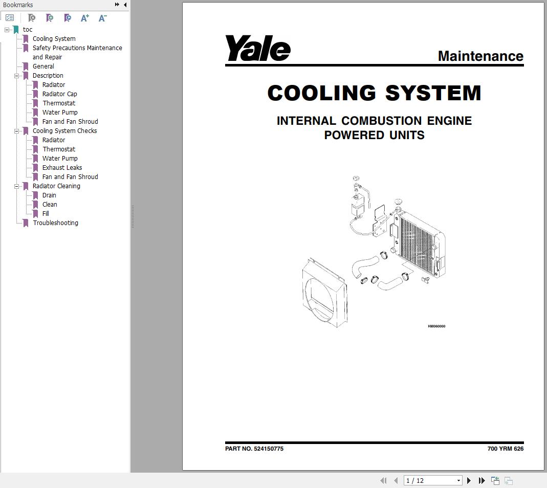 Yale Forklift B810 GDP030 040AF Service Manual 02.2023