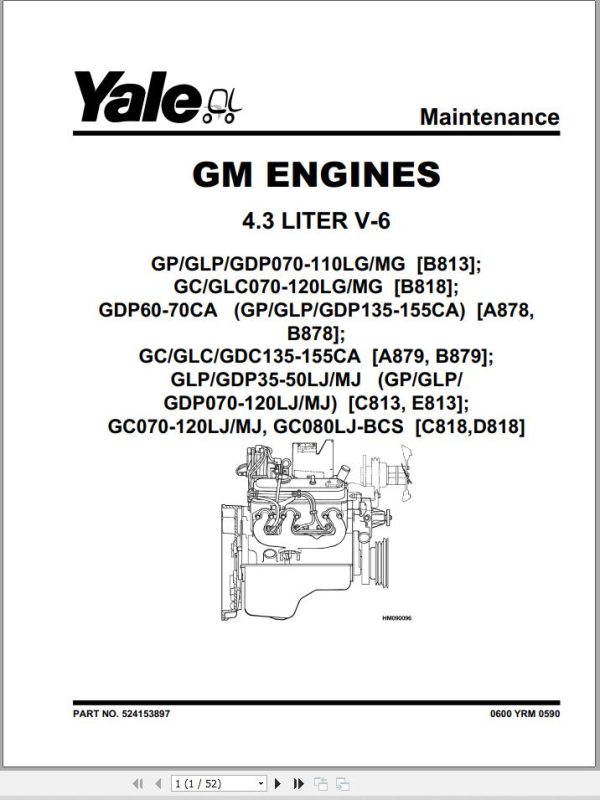 Yale Forklift B813 GP LG Service Manual 1