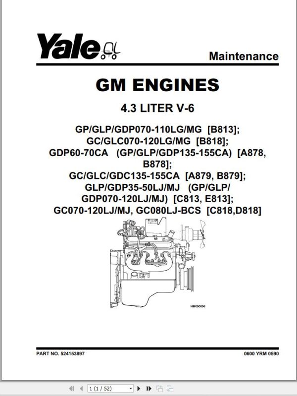 Yale Forklift B813 GP MG Service Manual 2
