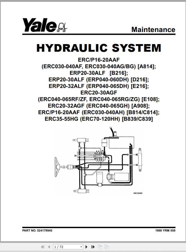 Yale Forklift B814 ERC030 40AH Service Manual