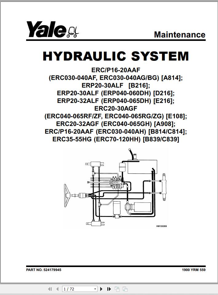Yale Forklift B814 ERC030 40AH Service Manual