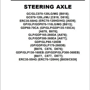 Yale Forklift B818 GC GLC070 080LG GD GLC100 120MG Service Manual