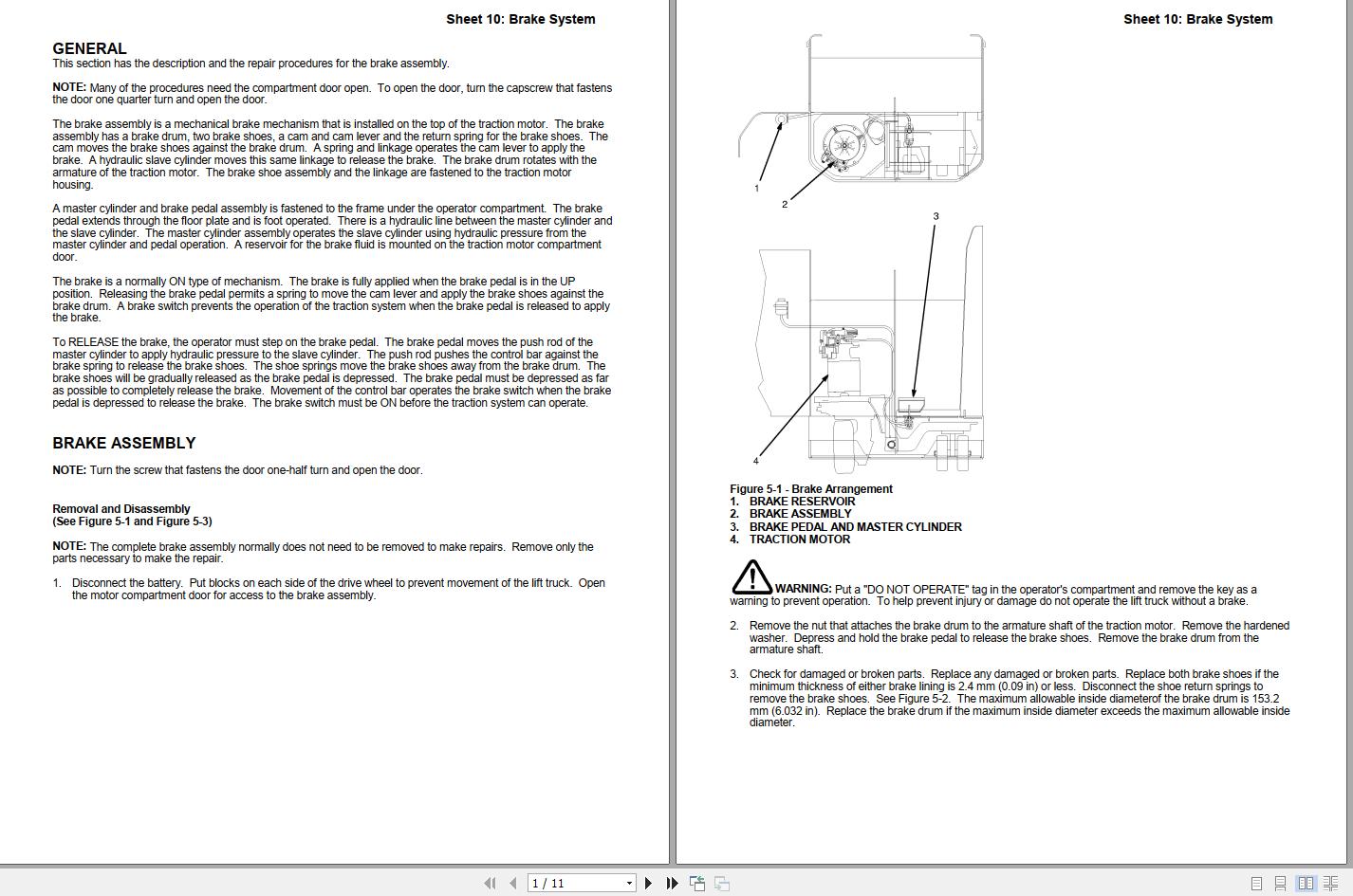 Yale Forklift B829 NR BC Service Manual