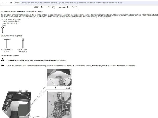 Yale Forklift B853 MP20S MP30S Service Manual