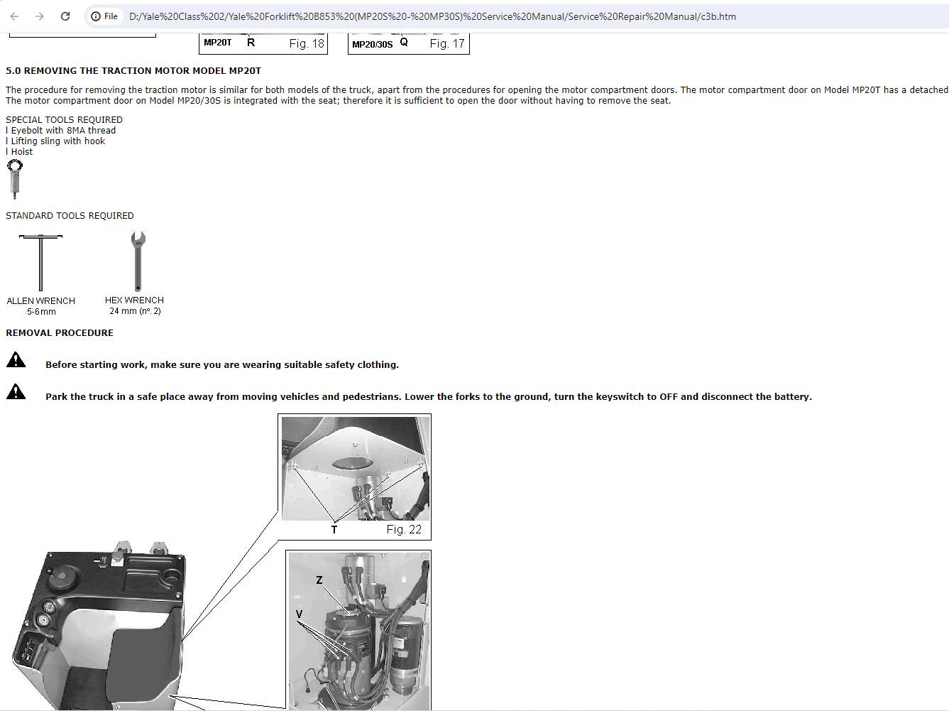 Yale Forklift B853 MP20S MP30S Service Manual