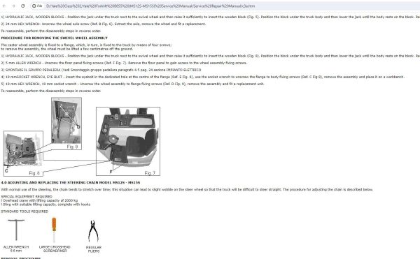Yale Forklift B855 MS12S MS15S Service Manual
