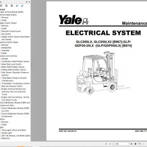 Yale Forklift B974 GLP050LX GDP50LX Service Manual 08.2023