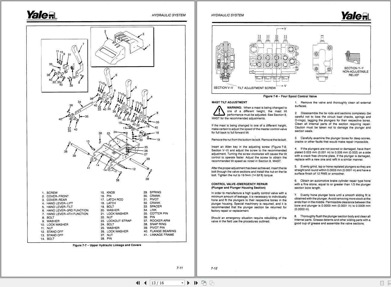 Yale Forklift C807 ERC ERP 16 18 20 ATF Service Manual 2