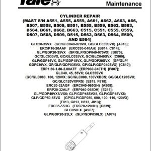 Yale Forklift C809 GC GLC 030 040 VX SVX Service Manual
