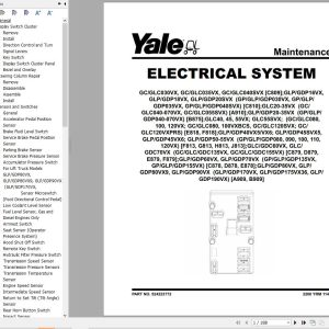 Yale Forklift C810 GPGDPGLP030 040VXSVX Service Manual 01.2023