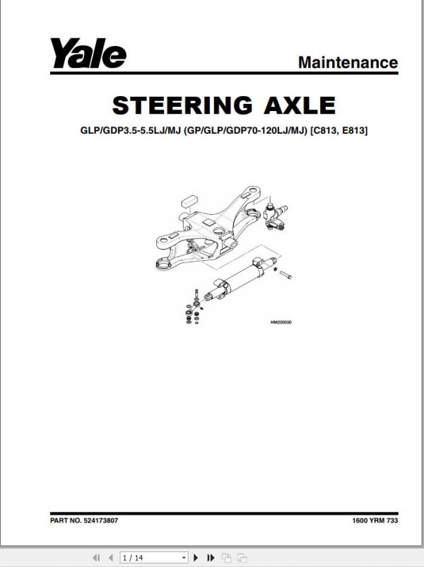 Yale Forklift C813 GDP070 090LJ GDP100 120MJ Service Manual 02.2023 1