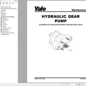 Yale Forklift C813 GDPGLP35 55LJMJ Europe Service Manual 02.2023