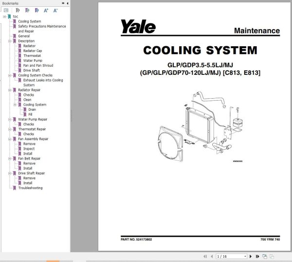 Yale Forklift C813 GPGLP070 120LJMJ Service Manual 02.2023 1