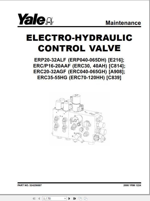 Yale Forklift C814 ERC030 040AH Service Manual