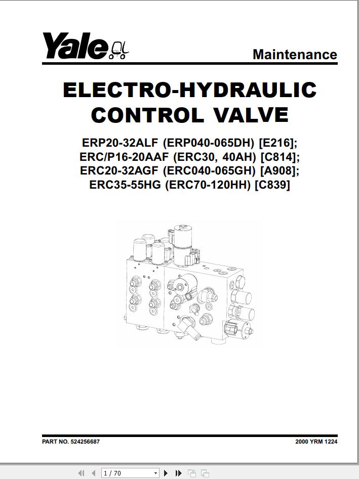 Yale Forklift C814 ERC030 040AH Service Manual