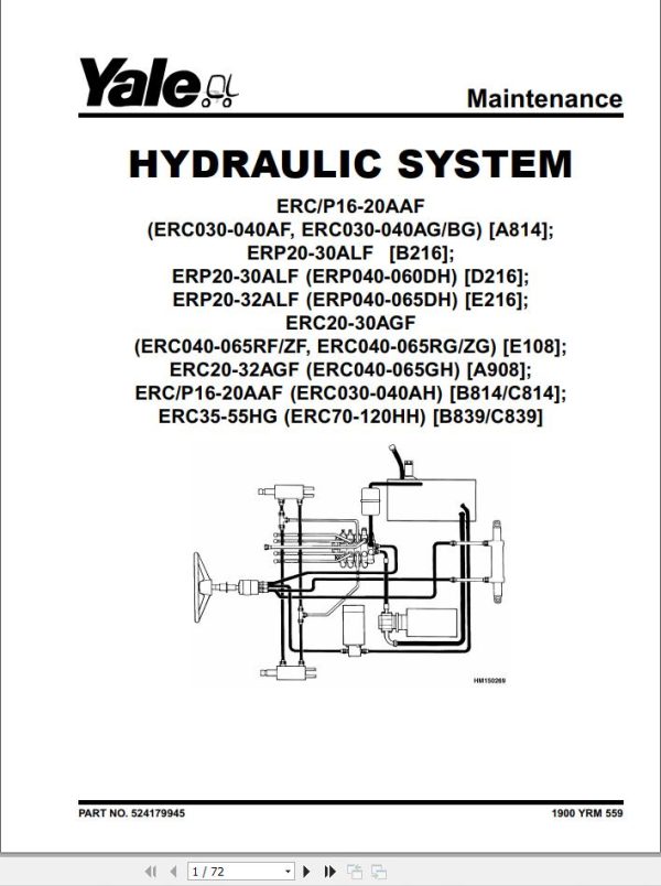 Yale Forklift C814 ERC030 040AH Service Manual 1