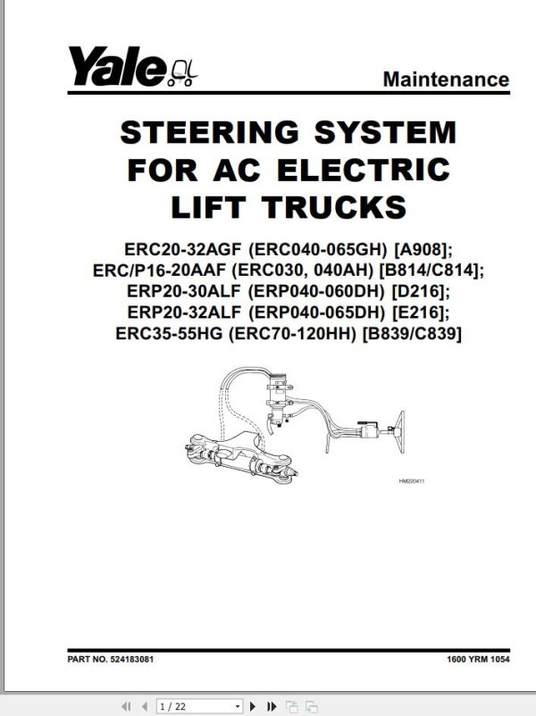Yale Forklift C814 ERCERP16AAF ERCERP18AAF ERCERP20AAF Service Manual 1