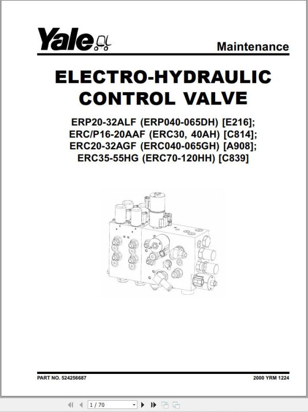 Yale Forklift C839 ERC070HH ERC080HH ERC100HH ERC120HH Service Manual