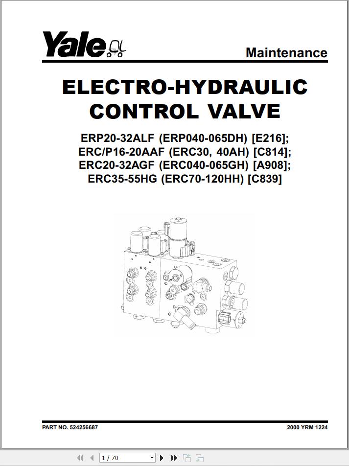 Yale Forklift C839 ERC070HH ERC080HH ERC100HH ERC120HH Service Manual