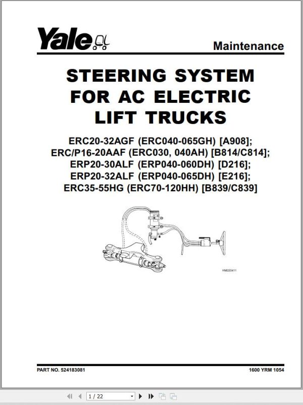 Yale Forklift C839 ERC070HH ERC080HH ERC100HH ERC120HH Service Manual 1