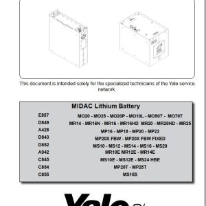 Yale Forklift C855 MS16S Service Manual 2