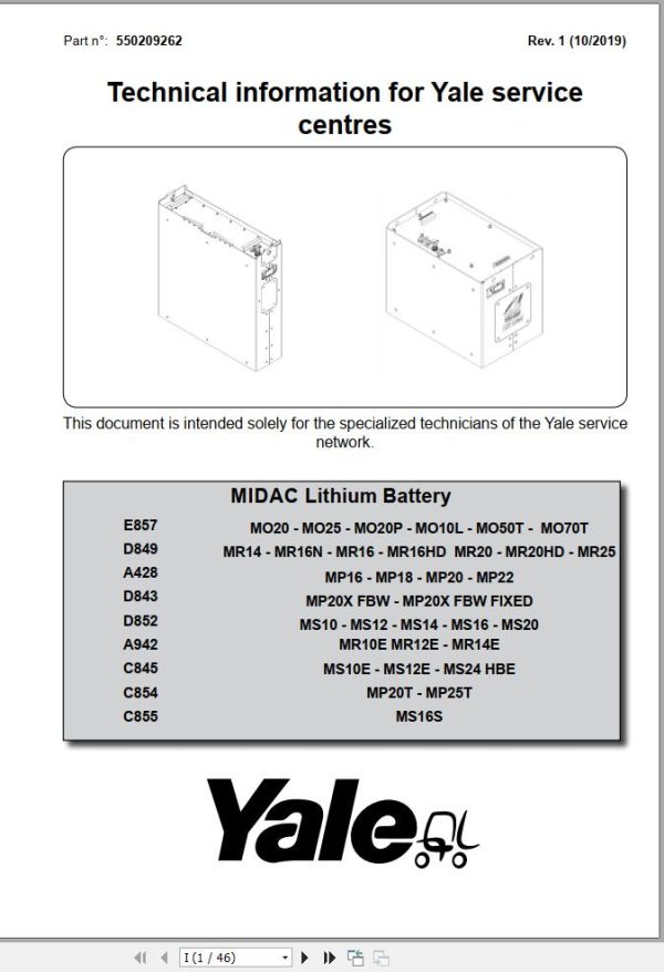 Yale Forklift C855 MS16S Service Manual 2