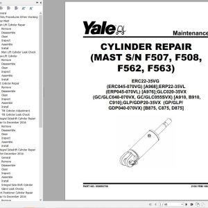 Yale Forklift C875 GP40 70VX GLP40 70VX GDP40 70VX Service Manual 04.2023