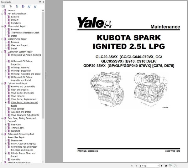 Yale Forklift C875 GP40 70VX GLP40 70VX GDP40 70VX Service Manual 04.2023 1