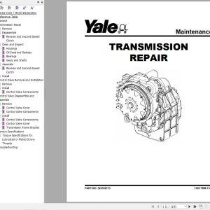 Yale Forklift C877 GDP130 140 160EB Europe Service Manual 02.2023