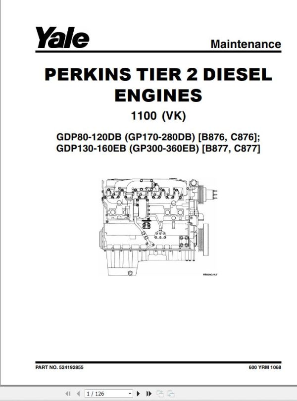 Yale Forklift C877 GDP130 140 160EB Europe Service Manual 02.2023 1