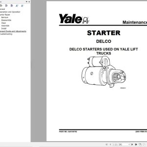 Yale Forklift C877 GDP300 330 360EB Service Manual 02.2023