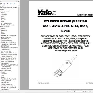 Yale Forklift C878 GDP135 155VX GLP135 155VX GP135 155VX Service Manual 02.2023