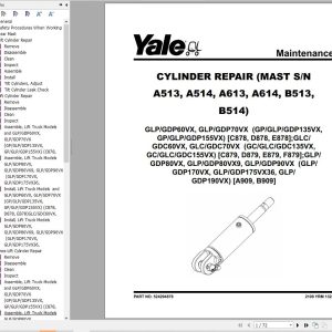 Yale Forklift C879 GC135VX to GLC155VX Service Manual