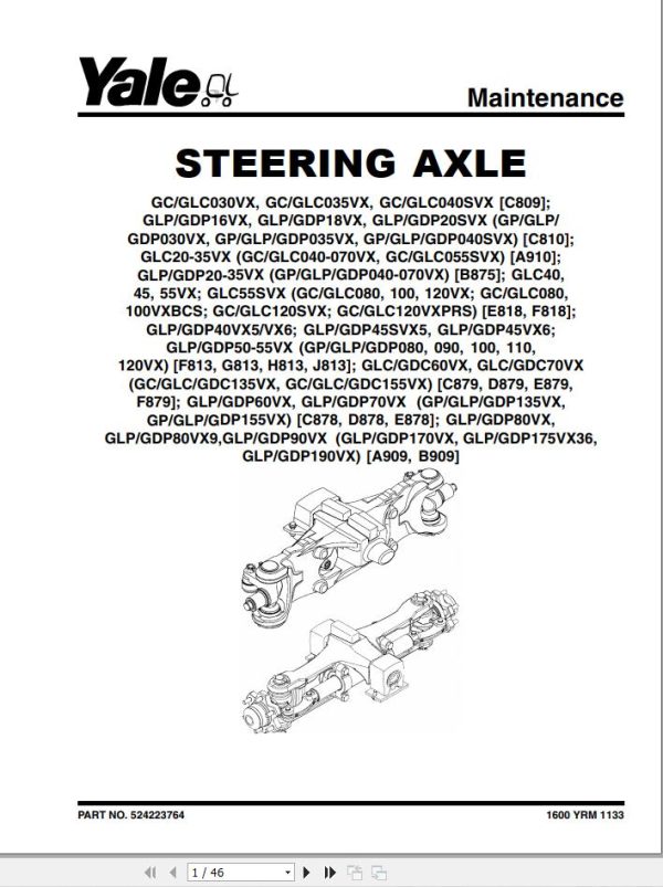 Yale Forklift C879 GLC GDC60VX GLC GDC70VX Service Manual