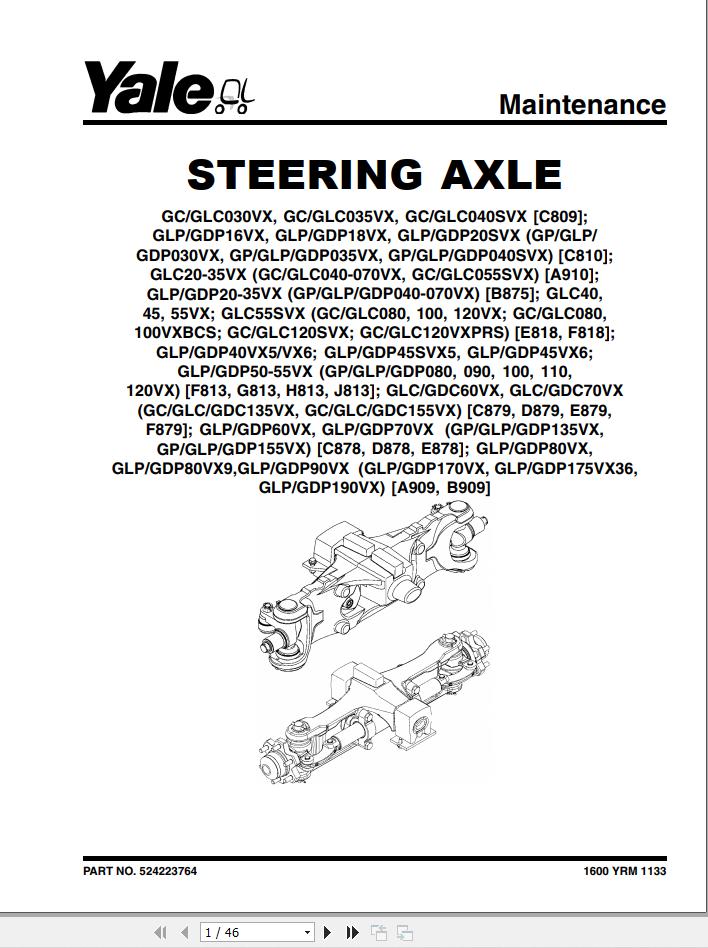 Yale Forklift C879 GLC GDC60VX GLC GDC70VX Service Manual