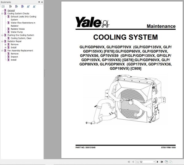 Yale Forklift C909 GDPGLP170VX to GDPGLP190VX Service Manual 02.2023 1