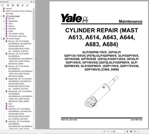 Yale Forklift C909 GDPGLP80VX to GP80VX 6 Europe Service Manual 02.2023 1
