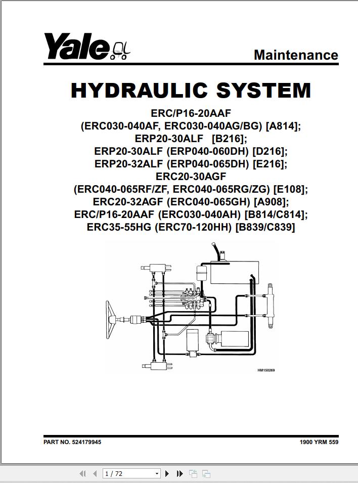 Yale Forklift D216 ERP040 060DH Service Manual