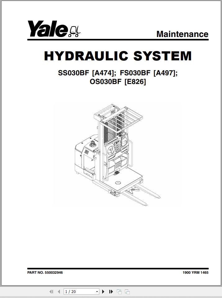 Yale Forklift D801 OS030EF Service Manual