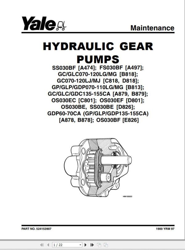 Yale Forklift D801 OS030EF Service Manual 1