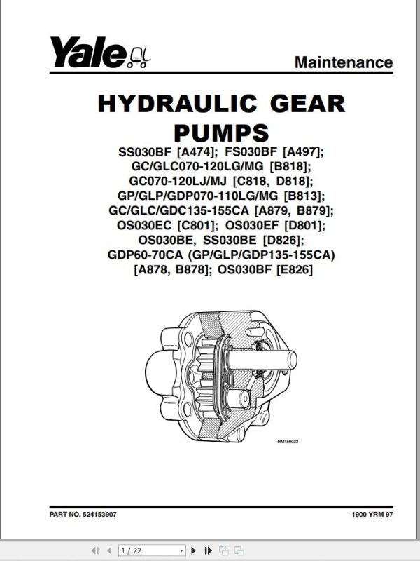 Yale Forklift D818 Service Manual