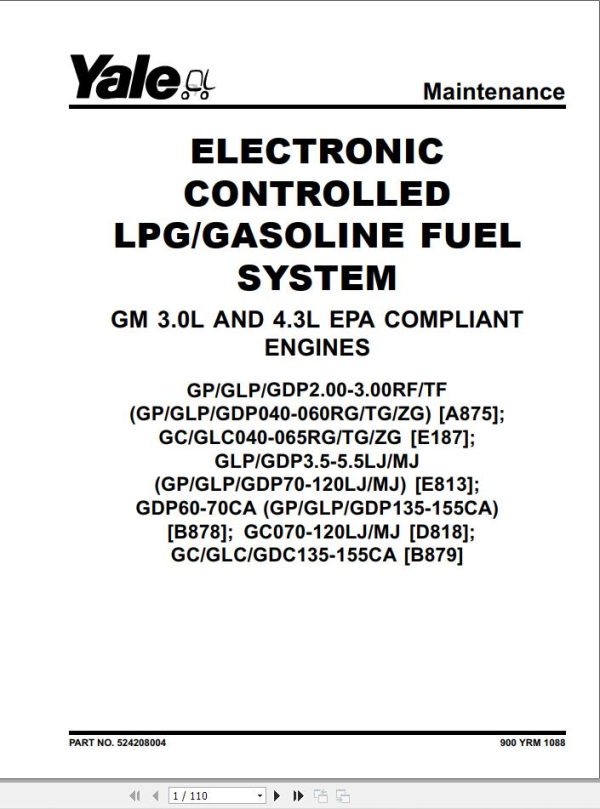 Yale Forklift D818 Service Manual 1