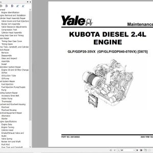 Yale Forklift D875 GPGLPGDP040VX to GPGLPGDP070VX Service Manual