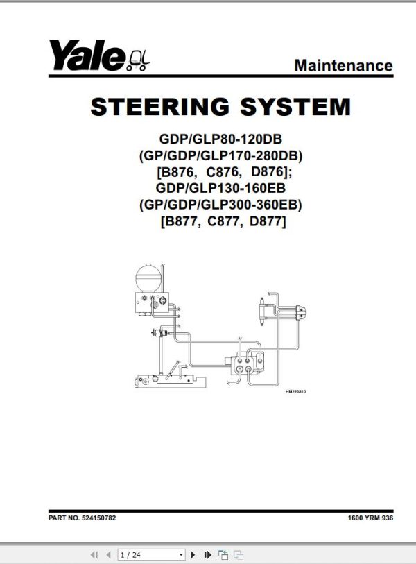 Yale Forklift D877 GDPGLP300EB to GDGLPP360EB Service Manual 02.2023 1