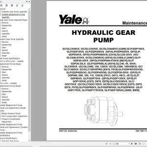 Yale Forklift D878 GLPGDP60VX GLPGDP70VX Europe Service Manual