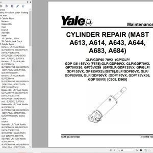 Yale Forklift D909 GDP170VX to GLP190VX Service Manual 02.2023