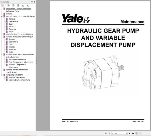 Yale Forklift D909 GDP170VX to GLP190VX Service Manual 02.2023 1